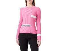 Love Moschino Top Slim Fit in Viscosa a Costine, Fucsia, 48 Donna