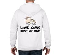 Love Mucche Don'T Mangiare Li Vegetariano Felpa Cappuccio e Zip Intera - Vegano
