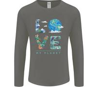 Love My Planet Cambiamento Climatico Ambiente Uomo Manica Lunga T-Shirt