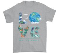 Love My Planet Cambiamento Climatico Ambiente Uomo T-Shirt 100% Cotone