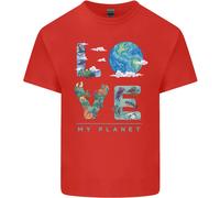 Love My Planet Climate Change Ambiente T-Shirt Ragazzi Ragazze