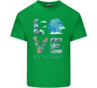 Love My Planet Climate Change Ambiente T-Shirt Ragazzi Ragazze