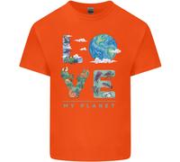 Love My Planet Climate Change Ambiente T-Shirt Ragazzi Ragazze