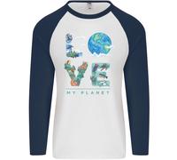 Love My Planet Climate Change Ambiente Uomo L/S Baseball T-Shirt