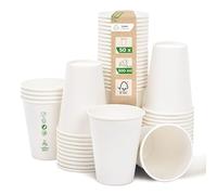 Love Nature Tazza di carta bianca 300 ml 12 oz - Tazza da caffè 50 pezzi - Coffee to go - Tazza monouso per servire caffè, tè, bevande calde e fredde