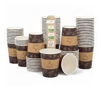 Love Nature Bicchieri Usa e Getta 250 ml - 100 Pezzi Bicchierini Caffè - Bicchieri di Carta Monouso Biodegradabili Cappuccino, Acqua u The