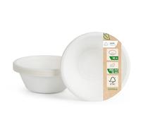 Love Nature Ciotole Usa e Getta di Polpa Canna di Zucchero 350 ml - 10 Pezzi di Ciotole Monouso Ecologico - Stoviglie Usa e Getta
