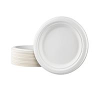 Love Nature Set di Piatti Usa e Getta Ecologici 22,5 cm 50 Pezzi - Piatti Usa e Getta di Canna da Zucchero - Biodegradabili Piatti Carta - Vassoi per Feste Usa e Getta
