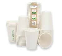 Love Nature Tazza da caffè bianca 250 ml 10 oz - Bicchieri di carta 50 pezzi - Coffee to go - Tazza monouso per servire caffè, tè, bevande calde e fredde