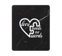 Love Needs No Words Autism Awareness Mousepad Antiscivolo Tappetino per Mouse Piccolo Tappetino Scrivania per Lavoro Laptop Pc 25X30Cm