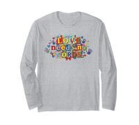 Love Needs No Words Autismo Consapevolezza Puzzle Art Maglia a Manica