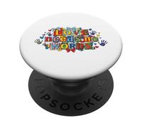 Love Needs No Words Autismo Consapevolezza Puzzle Art PopSockets PopGrip Adesivo