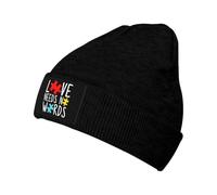 Love Needs No Words Berretto Invernale Sportivo Berretto in Maglia Moda Cappelli per Ciclismo Motociclismo Uomini