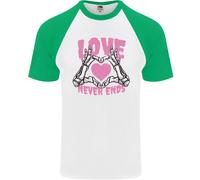 Love Never Ends Gothic Valentine's Day Uomo S/S Baseball T-Shirt