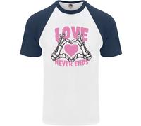 Love Never Ends Gothic Valentine's Day Uomo S/S Baseball T-Shirt