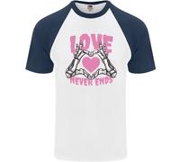 Love Never Ends Gothic Valentine's Day Uomo S/S Baseball T-Shirt