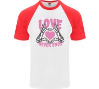 Love Never Ends Gothic Valentine's Day Uomo S/S Baseball T-Shirt