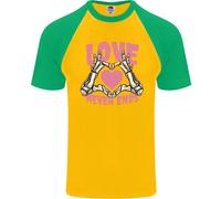 Love Never Ends Gothic Valentine's Day Uomo S/S Baseball T-Shirt