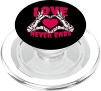 Love Never Ends - Mani a forma di cuore con schelet PopSockets PopGrip per MagSafe