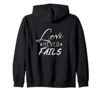 Love Never Fails Cristianesimo Cristiano Felpa con Cappuccio