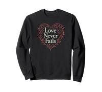 Love Never Fails - Cuore Floreale con Citazione Felpa