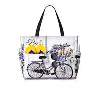 Love On The Bike, borsa da viaggio di grande capacità, multi tasca, con cerniera, impermeabile, piscina, vacanze, palestra, Nero , Taglia unica
