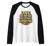 Love One Another As I Have Loved You Bibbia Cristiana Vintage Maglia con Maniche Raglan