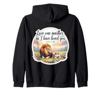 Love One Another As I Have Loved You, Versetto della Bibbia Cristiana Felpa con Cappuccio