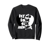 Love One Another, Cuore a Contrasto Bianco e Nero Felpa