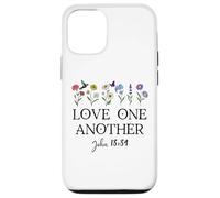 Love One Another Daisy Boho Christian Bible Verse John 13:34 Custodia per iPhone 12/12 Pro