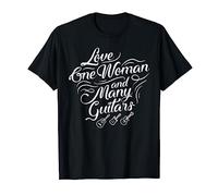 Love One Woman And Many Guitars Shirt Guitarist Gift Maglietta
