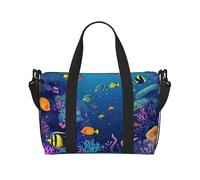 Love Owl - Borsa da viaggio unisex, resistente all'acqua, borsa da palestra per fine settimana, grande capacità, tracolla regolabile, Colorato Mondo Sottomarino, Taglia unica