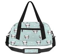 Love Panda - Borsone da viaggio per bambini con panda con animali, leggero, per sport, palestra, weekend, da viaggio, da ballo, Panda Amore, 18.5L x 7.8W x 9.4H