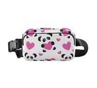 Love Pandas - Marsupio a tracolla per donne, uomini, adolescenti, multiuso, con cerniera, con cinghia regolabile, per viaggi, palestra, lavoro, panda innamorati, pesca, taglia unica, Love Pandas