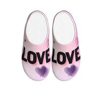 Love - Pantofole da donna in flanella, da uomo, antiscivolo, calde, invernali, per interni ed esterni, Multicolore, X-Small Men/ Small Women