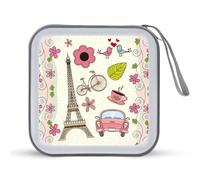 Love Paris - Custodia per CD divertente, con 40 scomparti per DVD, per auto, casa, viaggi