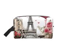Love Paris Torre Caffè Vino Profumo Bicicletta Cuore Stampa Trucco Viaggio Cosmetico Portatile Organizzatore Sacchetto Grande Capacità Sacchetto di Immagazzinaggio Borsa