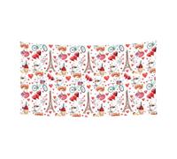 Love Paris Tower bicicletta cuore stampa festivo festivo festa banner decorativo compleanno anniversario matrimonio appendere interni esterni