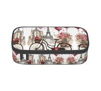 Love Paris Tower Coffee Wine Profumo Bicicletta Cuore Grande Capacità Borsa Portaoggetti, Adatta per Viaggi, Forniture per Ufficio, Trucchi e Organizzazione Scrivania, Nero , Taglia unica, Beauty Case
