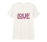Love Parola in Floreale Groovy Lettere Maglietta Premium