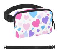 Love Pattern-1654 - Marsupio a tracolla per uomo e donna, borsa da cintura per viaggi, casual, passeggiate, corsa, escursionismo, ciclismo, multicolore, 4 x 23 x 15 cm, Multicolore,