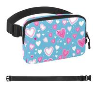 Love Pattern-1660 - Marsupio a tracolla per uomo e donna, borsa da cintura per viaggi, casual, passeggiate, corsa, escursionismo, ciclismo, multicolore, 4 x 23 x 15 cm, Multicolore,