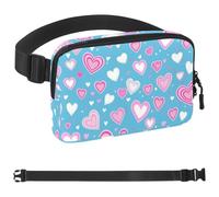 Love Pattern-1661 Marsupio da uomo e donna, marsupio con tracolla regolabile, alla moda, borsa a tracolla ovunque, per viaggi all'aperto, corsa, escursionismo, multicolore, 4 x 23 x 15 cm,