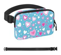 Love Pattern-1664 Marsupio da uomo e donna, marsupio con tracolla regolabile, alla moda, borsa a tracolla ovunque, per viaggi all'aperto, corsa, escursionismo, multicolore, 4 x 23 x 15 cm,