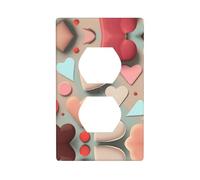 Love Pattern Duplex Presa Presa Presa a Muro Placca Standard 1-Gang, Policarbonato Termoplastica.