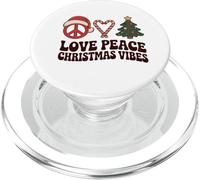 Love Peace Christmas Vibes Retro Christmas PopSockets PopGrip per MagSafe