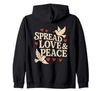 Love & Peace Colomba Uccelli Cuore Inspirational Positive Citazione Felpa con Cappuccio