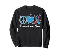 Love Peace Cure Ribbon Blu A Novembre Consapevolezza del Diabete Felpa
