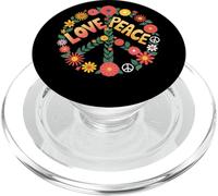 Love Peace Flower Power Hippie Retrò Fiori Simbolo Pace PopSockets PopGrip per MagSafe