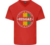 Love Peace Reggae Music Maglietta In Cotone A V Per Uomo